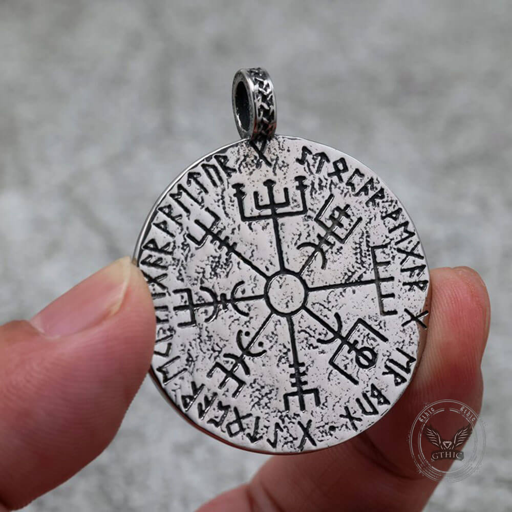 Norse Gods Twin Wolves Stainless Steel Viking Pendant