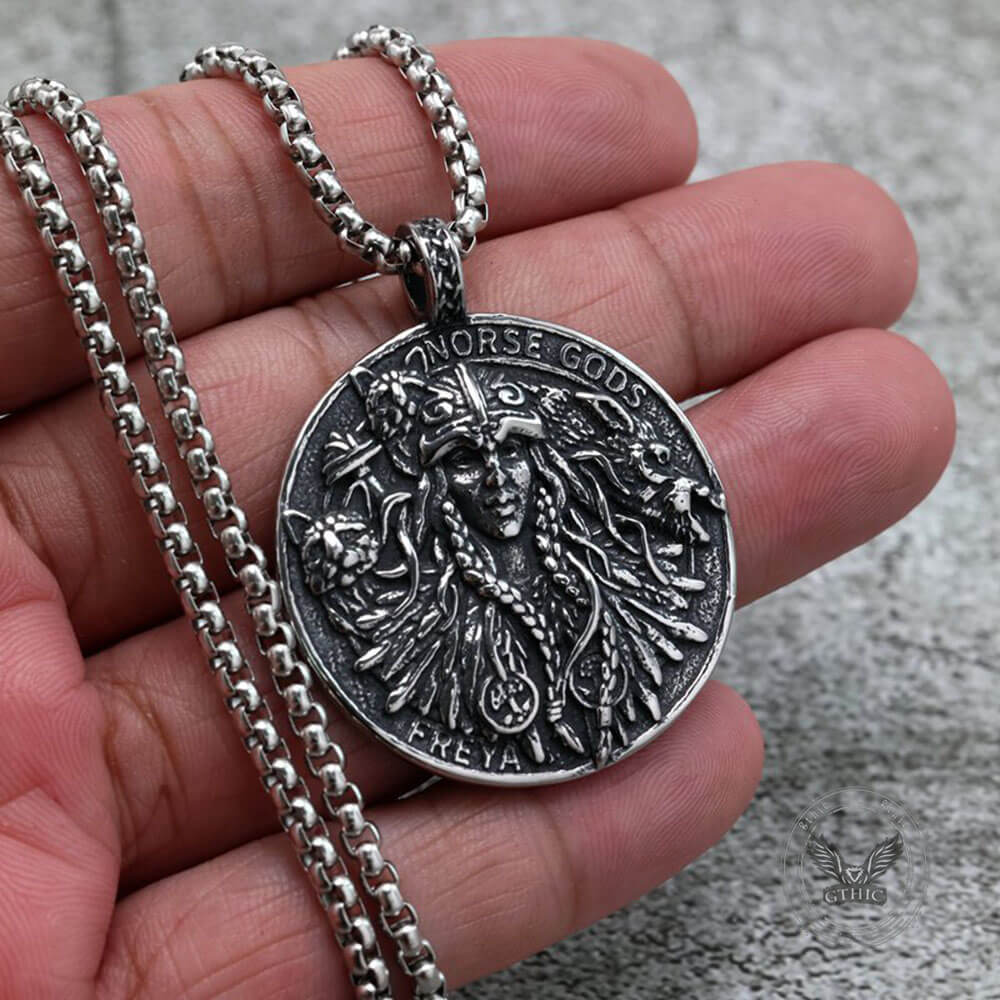 Norse Gods Twin Wolves Stainless Steel Viking Pendant