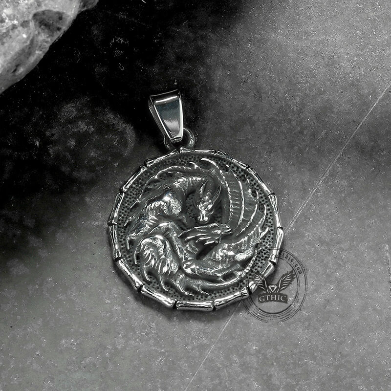 Norse Mythology Dragon Stainless Steel Pendant | Gthic.com