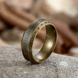 Norse Runes Celtic Knot Stainless Steel Viking Ring | Gthic.com