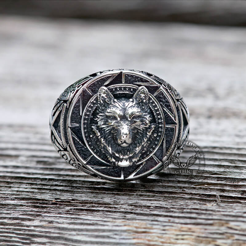 Norse Slavic Wolf Stainless Steel Viking Ring