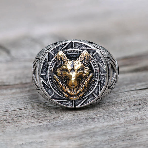Norse Slavic Wolf Stainless Steel Viking Ring | Gthic.com