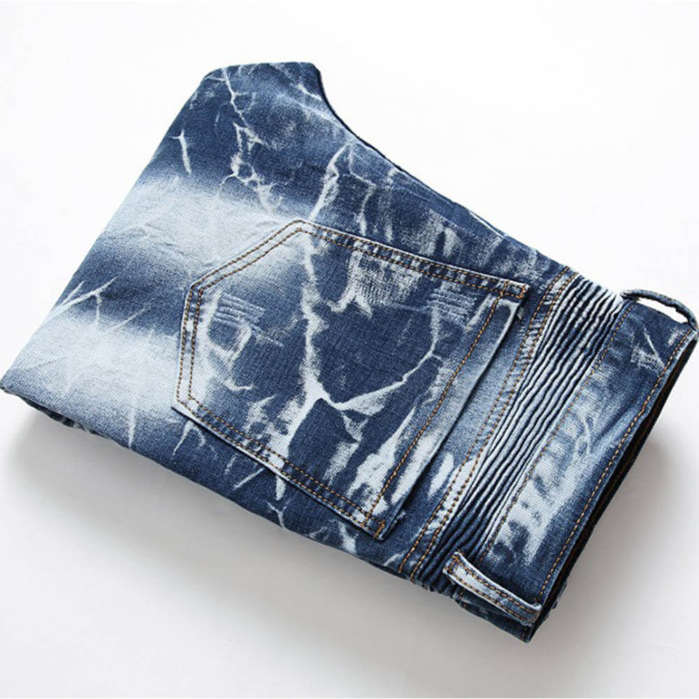 Pantaloni punk da uomo in cotone con stampa teschio patch