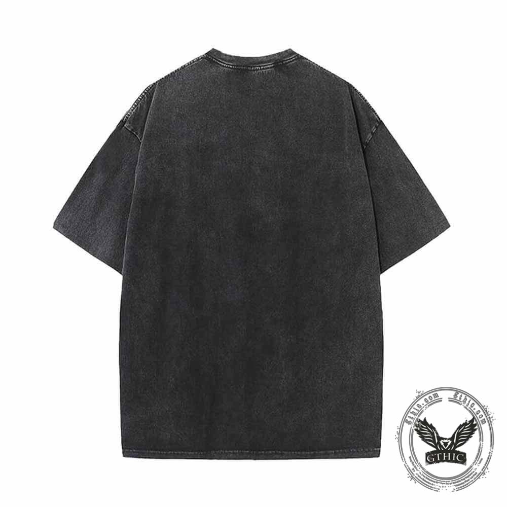 Not Today Skeleton Holding Cup Vintage Washed T-shirt | Gthic.com