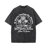Ocean Summer Vintage Washed T-shirt Vest Top | Gthic.com