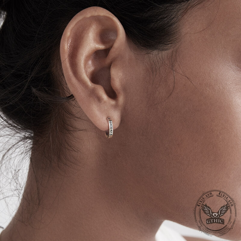 Octagon Viking Runes Stainless Steel Hoop Earrings – GTHIC
