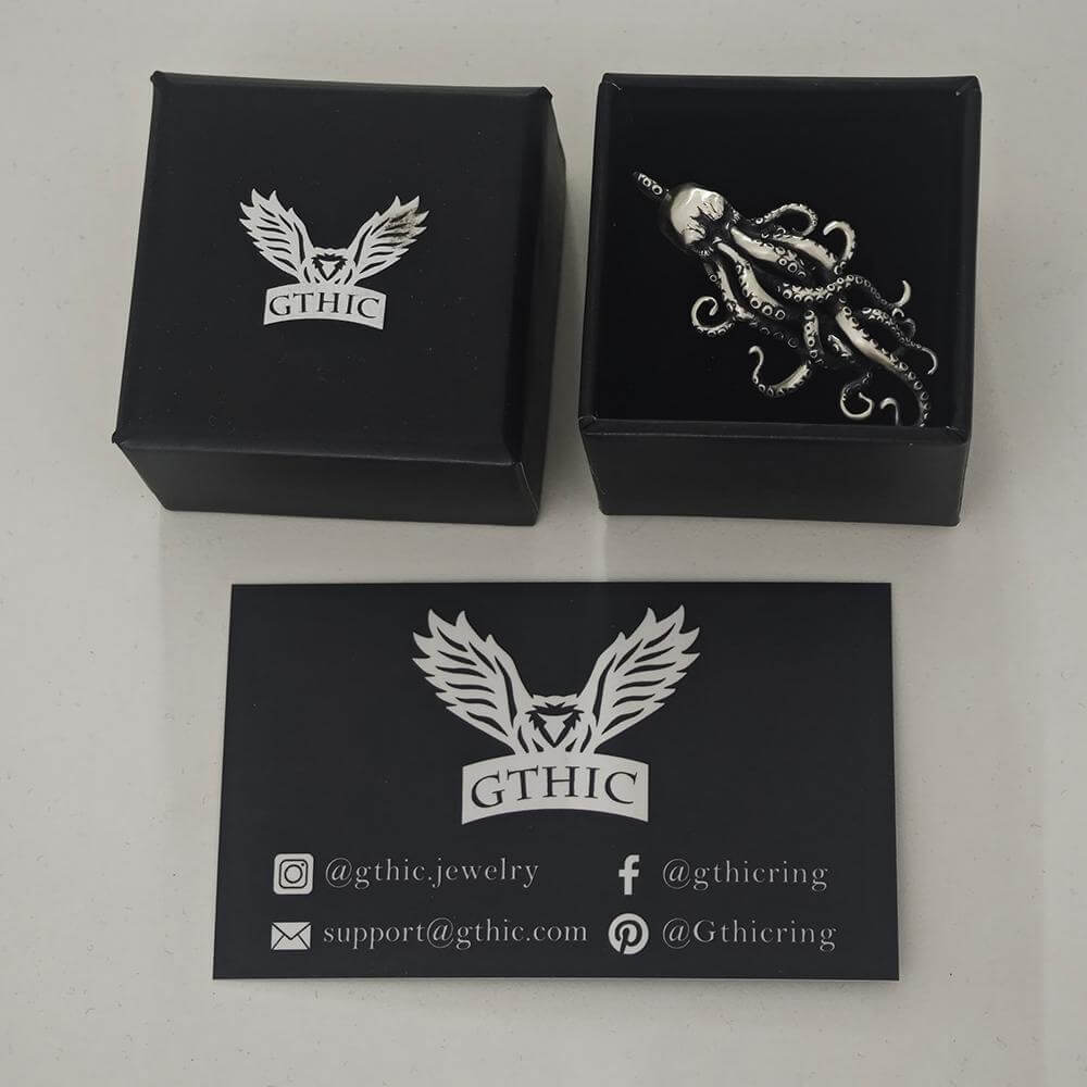 Octopus Skull Gothic Sterling Silver Pendant