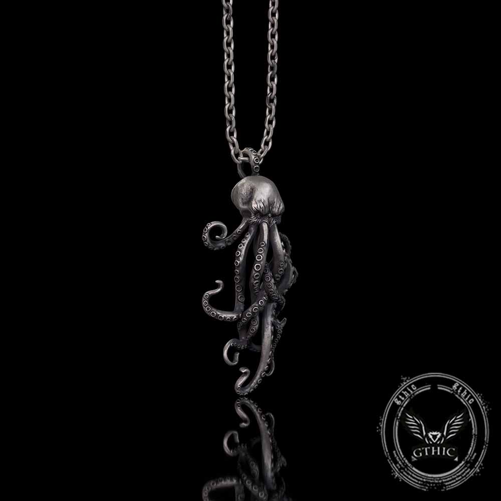 Octopus Skull Gothic Sterling Silver Pendant | Gthic.com