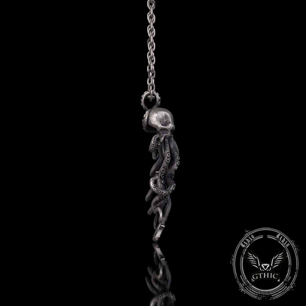Octopus Skull Gothic Sterling Silver Pendant | Gthic.com