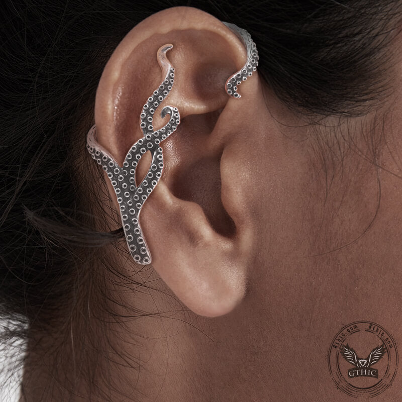 Octopus Tentacles Stainless Steel Ear Cuffs | Gthic.com