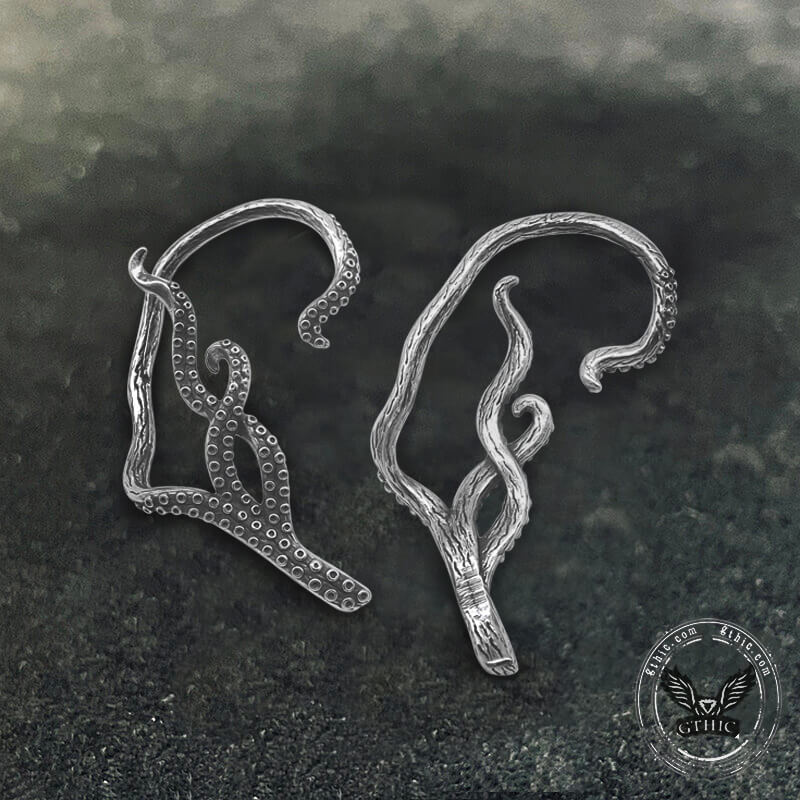 Octopus Tentacles Stainless Steel Ear Cuffs | Gthic.com