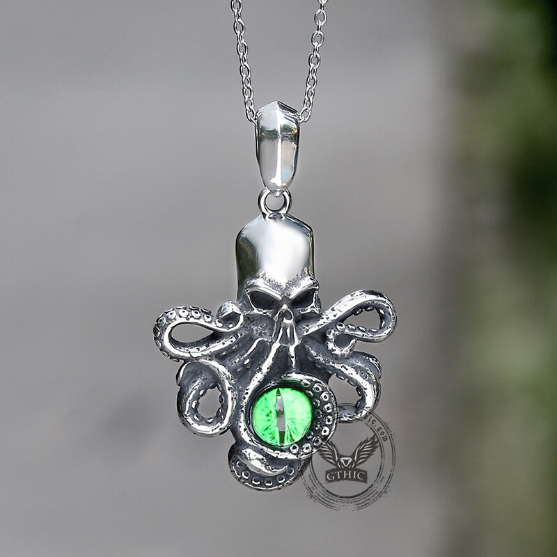 Octopus With Eye Stainless Steel Pendant | Gthic.com