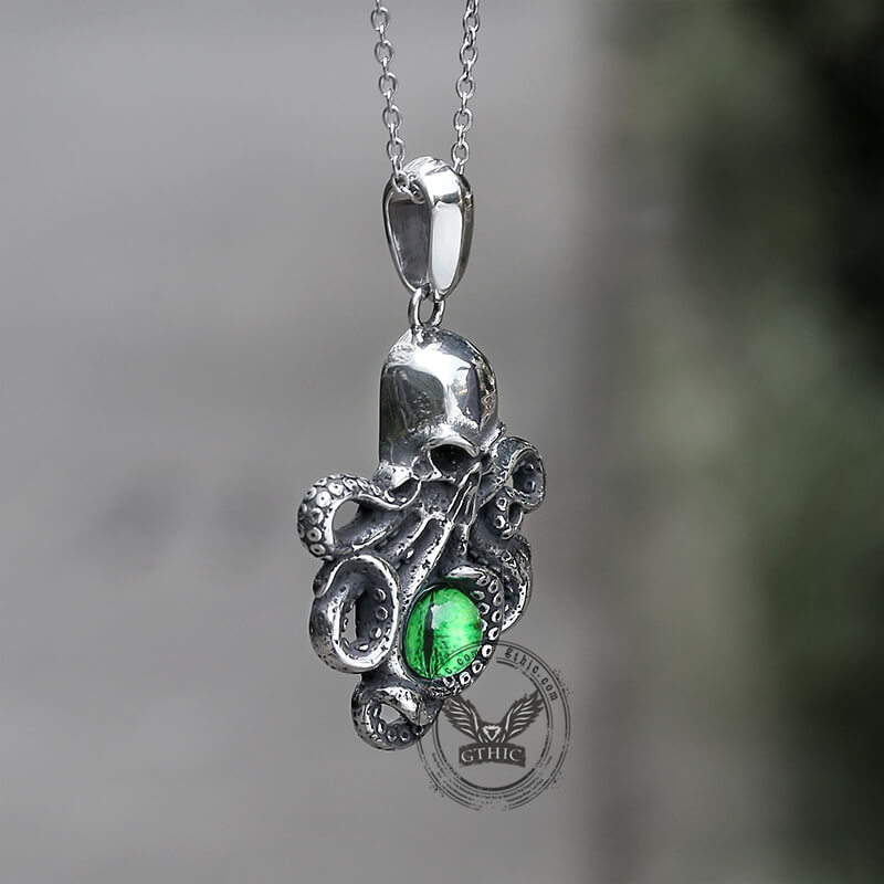 Octopus With Eye Stainless Steel Pendant | Gthic.com