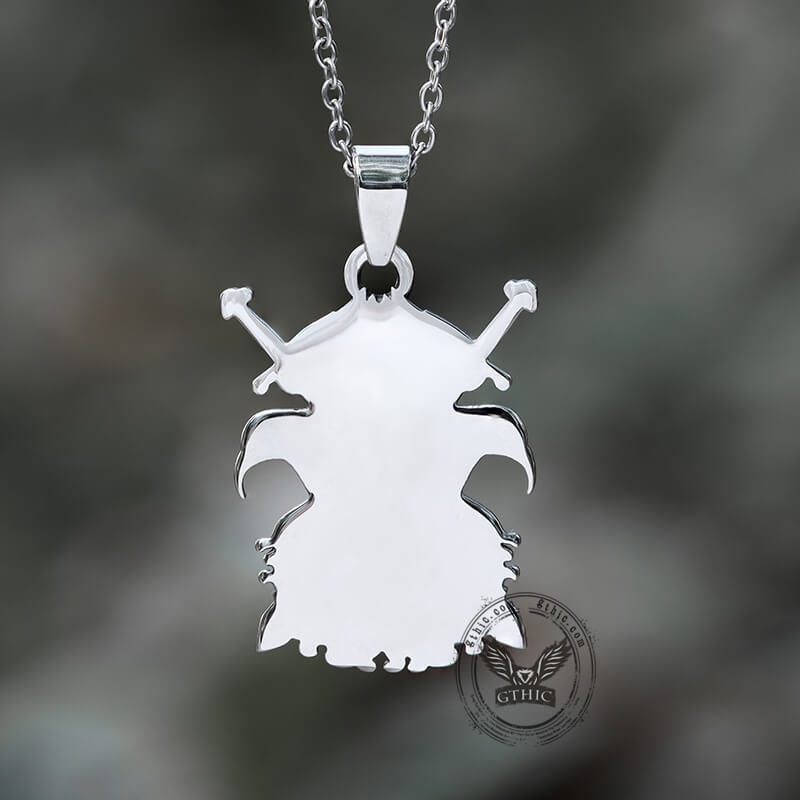 Odin And Raven Stainless Steel Viking Pendant | Gthic.com