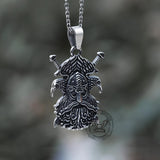 Odin And Raven Stainless Steel Viking Pendant