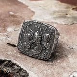 Odin Huginn And Muninn Stainless Steel Viking Ring | Gthic.com