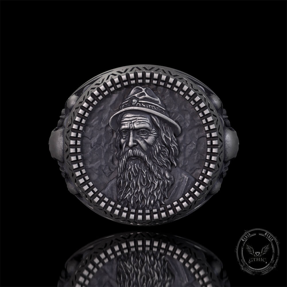 Odin Skull Feather Gothic Sterling Silver Ring | Gthic.com