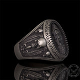 Odin Skull Feather Gothic Sterling Silver Ring