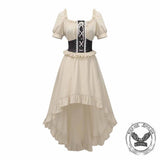 Off-Shoulder Ruffled Asymmetrical Short-Sleeve Dress