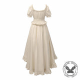 Off-Shoulder Ruffled Asymmetrical Short-Sleeve Dress