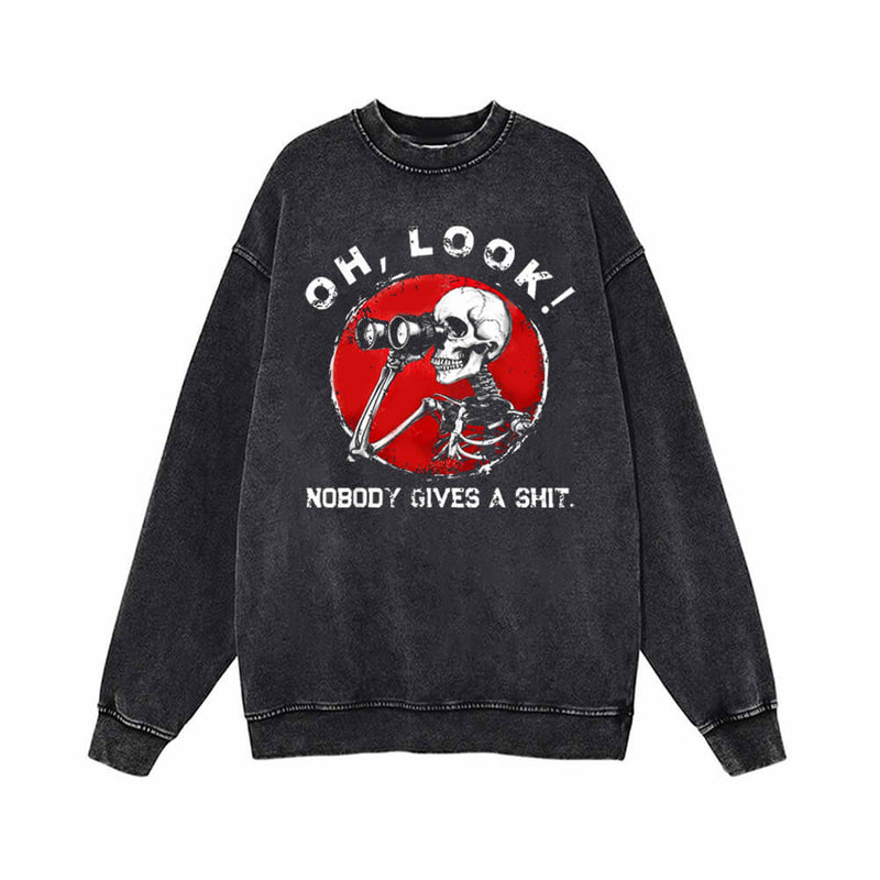 Oh Look Skeleton Vintage Washed Sweatshirt | Gthic.com