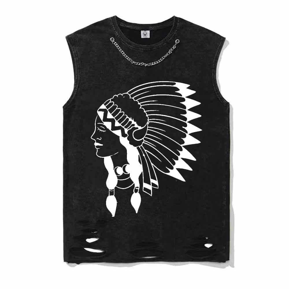 Old School Tattoos Vintage Washed T-shirt Vest Top | Gthic.com