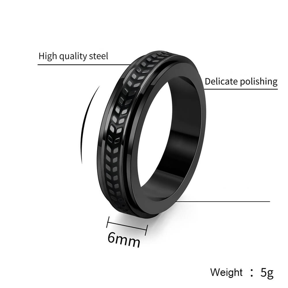Olive Leaf Stainless Steel Spinner Ring – GTHIC