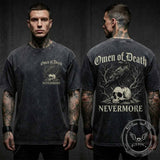 Omen of Death Raven Skull Nevermore Vintage Washed T-shirt | Gthic.com