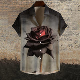 One Rose Gothic Short Sleeve Shirt