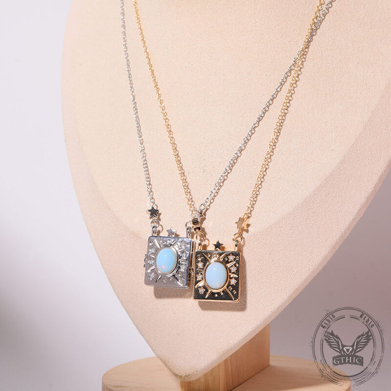 Openable Love Words Vow Album Copper Locket Necklace | Gthic.com