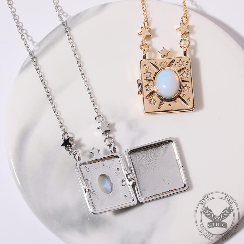 Openable Love Words Vow Album Copper Locket Necklace | Gthic.com