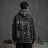 Orthrus Phantasma Anatomy Graphic Vintage Washed Hoodie | Gthic.com