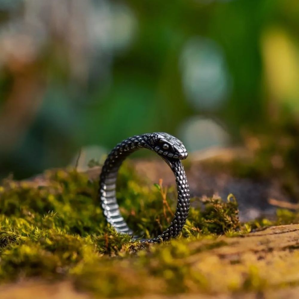 Ouroboros Snake Stainless Steel Ring 05 | Gthic.com