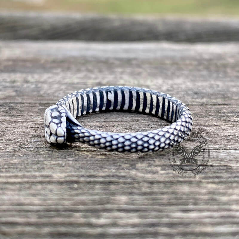 Ouroboros Snake Sterling Silver Ring | Gthic.com