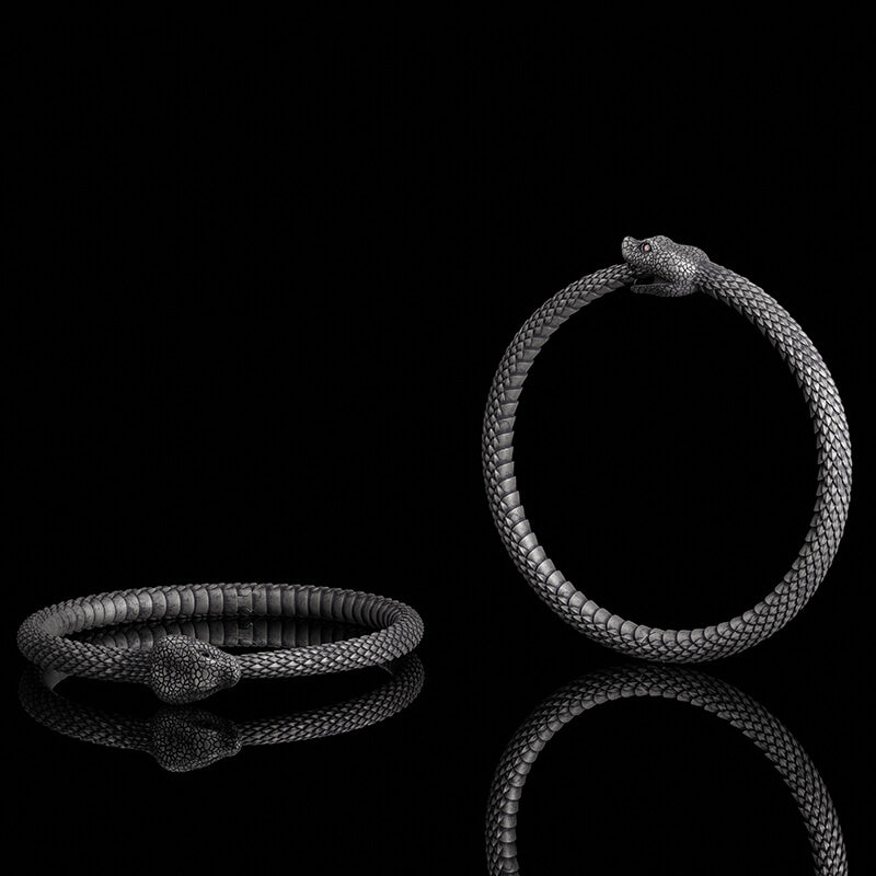 Tongda Retro Silver Snake Link Men Bracelet Stainless Steel India | Ubuy