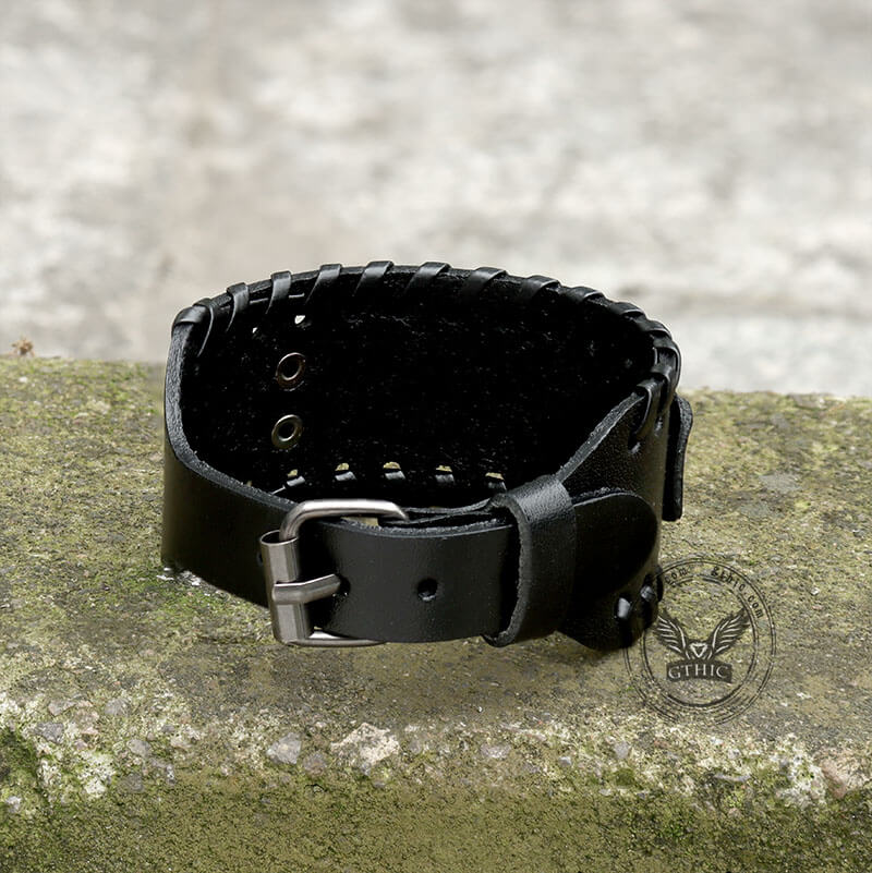 Ouroboros Vegvisir Wristband Leather Bracelet