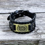 Ouroboros Vegvisir Wristband Leather Bracelet | Gthic.com