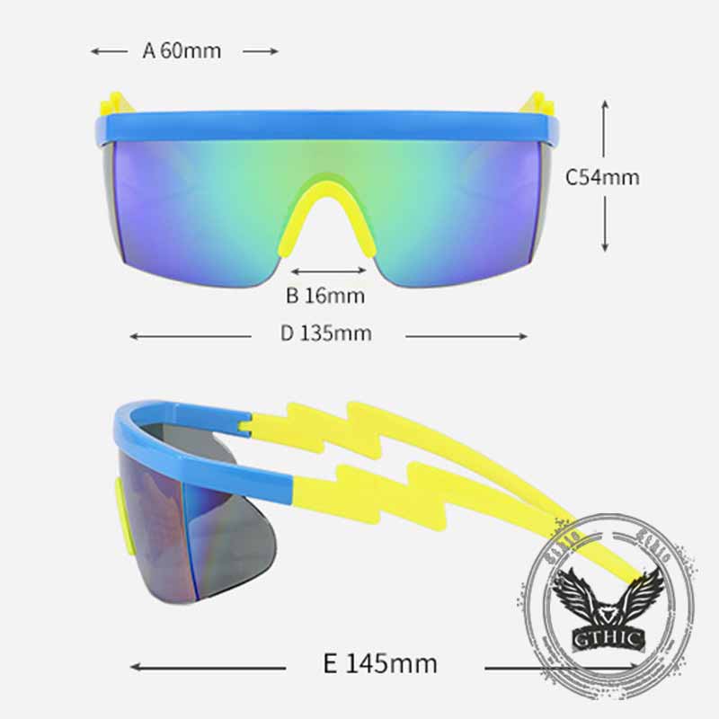Outdoor Lightning Temple Irregular Cycling Sunglasses