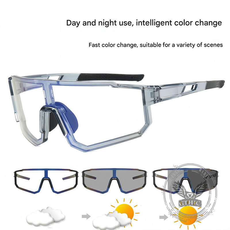 Outdoor Sports One-Piece Color-Changing PC Sunglasses