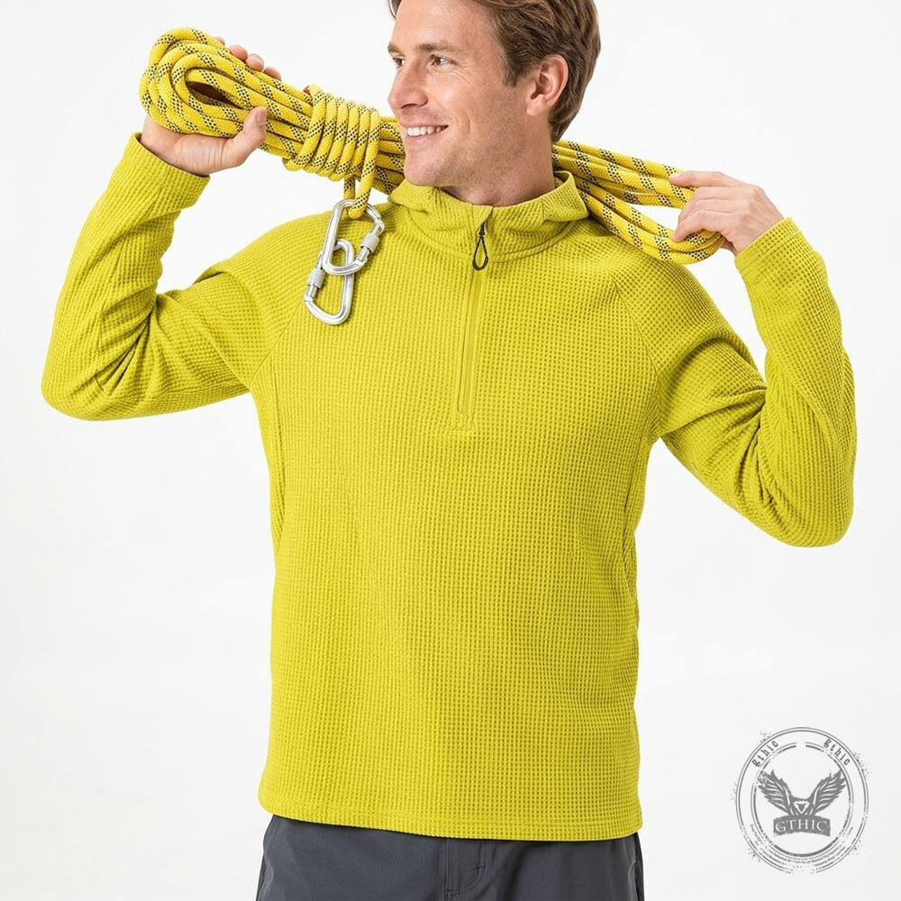 Outdoor Waffle-Knit Quick-Drying Half-Zip Sports Top