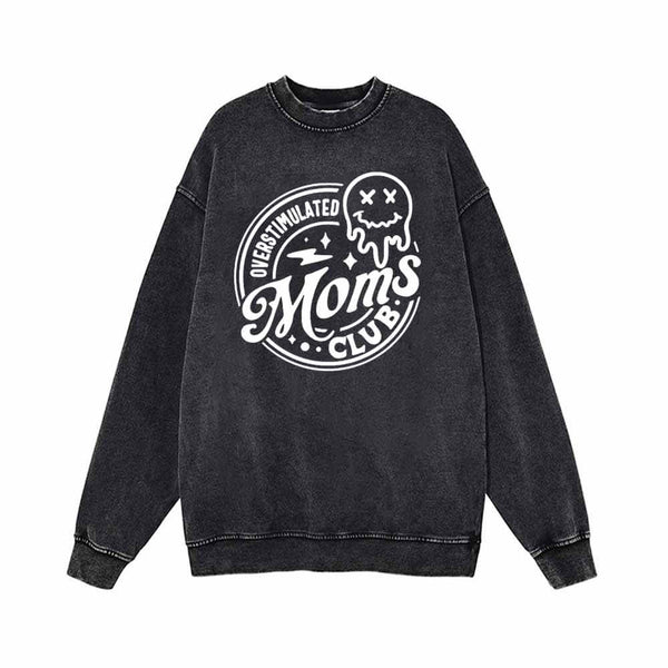 Overstimulated Moms Club Ghost Vintage Washed Sweatshirt | Gthic.com