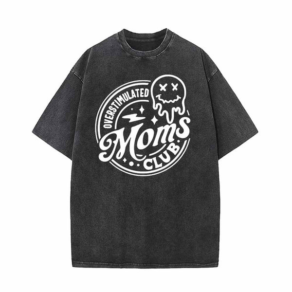 Overstimulated Moms Club Ghost Vintage Washed T-shirt | Gthic.com