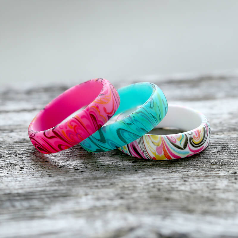 Paisley Pattern Silicone Ring | Gthic.com