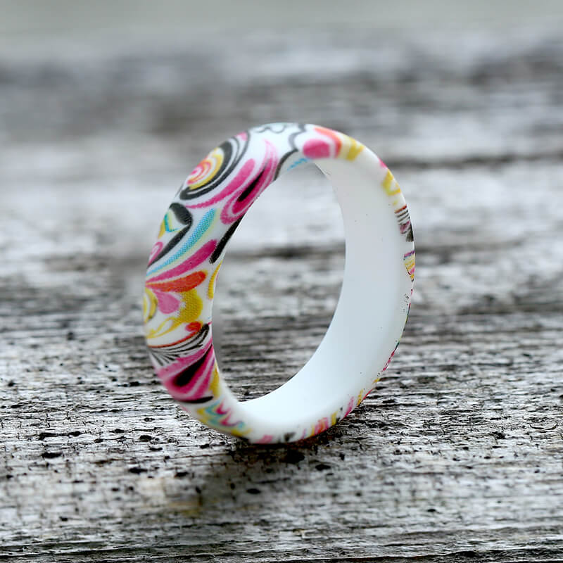 Paisley Pattern Silicone Ring | Gthic.com