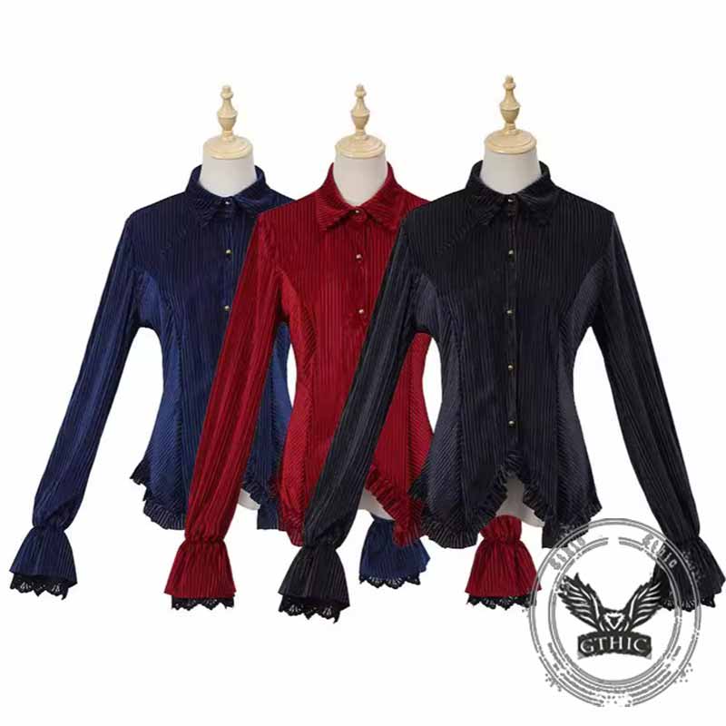 Palace Medieval Striped Long-Sleeved Lapel Shirt 01 | Gthic.com