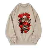 Passionate Rose Skull Cotton Long Sleeve T-shirt | Gthic.com