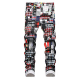 Patchwork Pattern Printed Cotton Casual Pants | Gthic.com