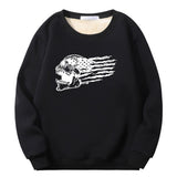 Patriotic Skull American Flag Crew Collar Sweatshirt 01 | Gthic.com