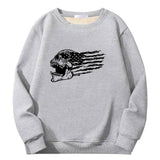 Patriotic Skull American Flag Crew Collar Sweatshirt