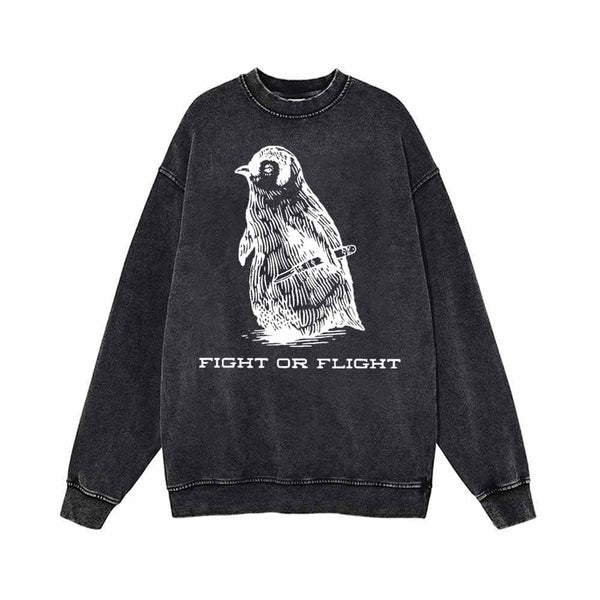 Penguin Fight Or Flight Vintage Washed Sweatshirt | Gthic.com